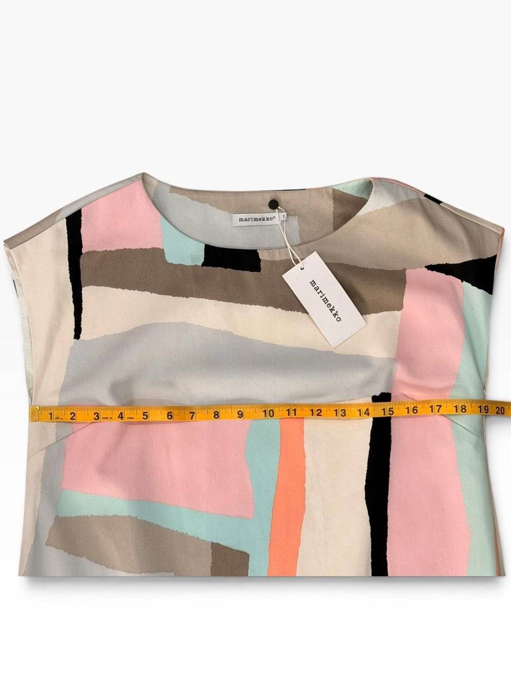 NWT Marimekko Pekka Shift Dress Pastel Nippu Abstract Print Size 38 US 8 - Picture 4 of 7